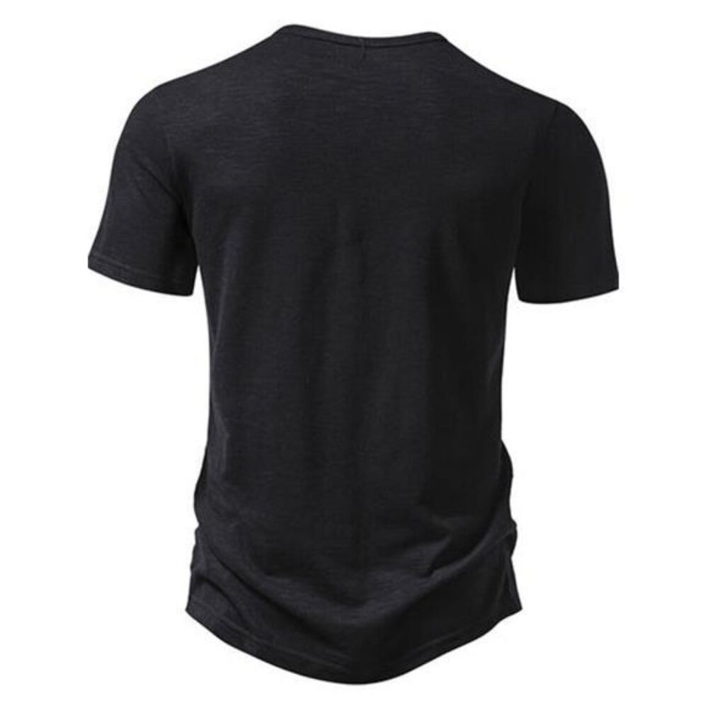 Men's Casual Button Detail T-Shirt - Picture 3 of 16